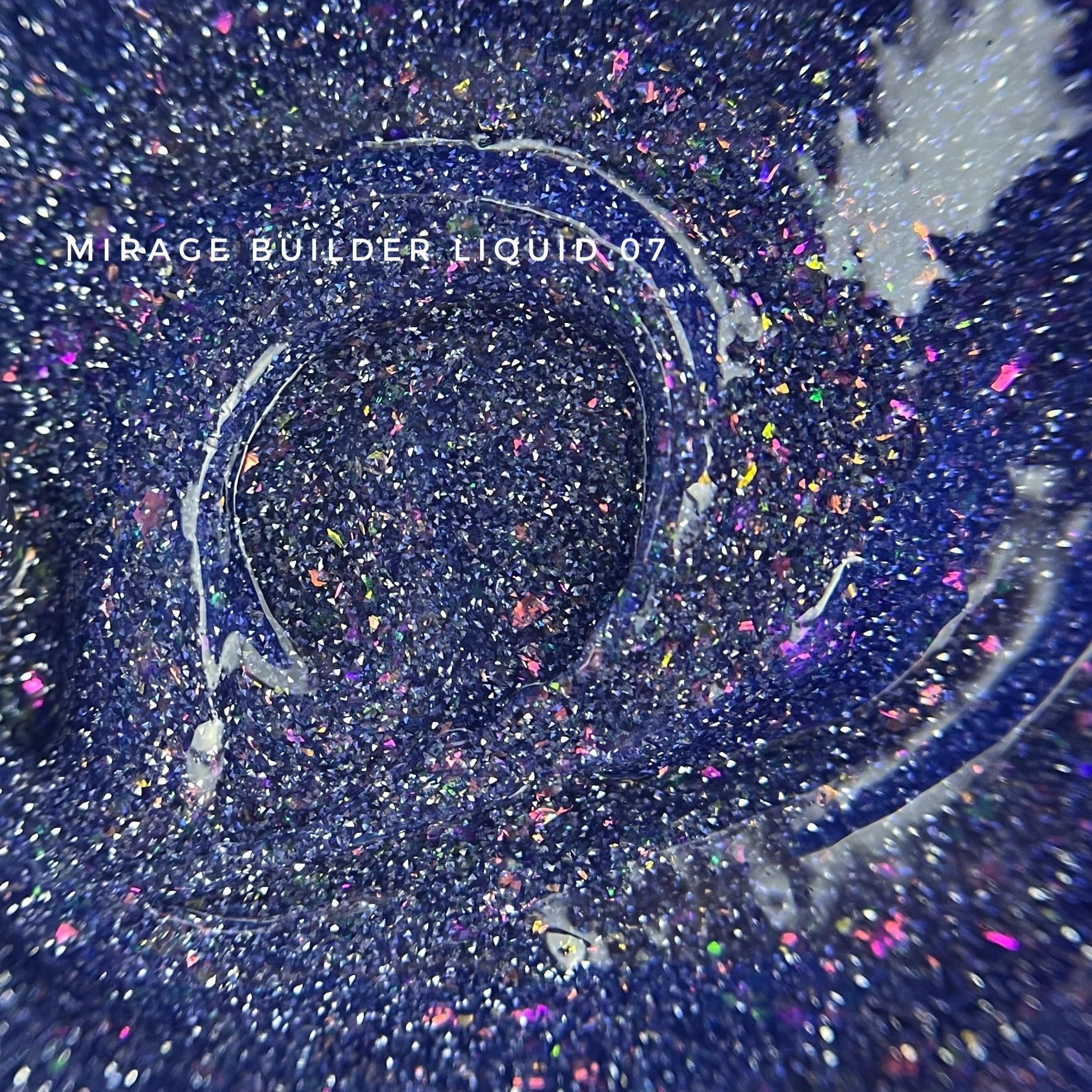 builder liquid mirage de touch, tono 07, tonos azules metalizado