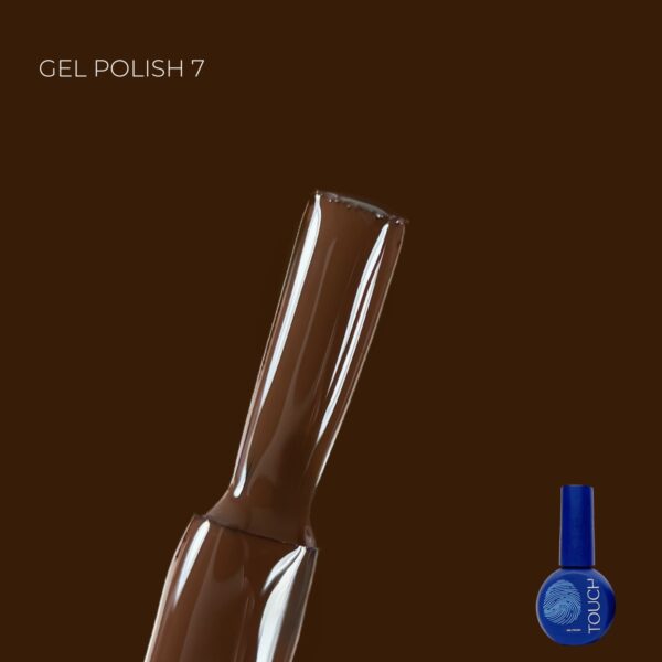esmalte gel polish de touch, tono 07, color marron intenso, chocolate