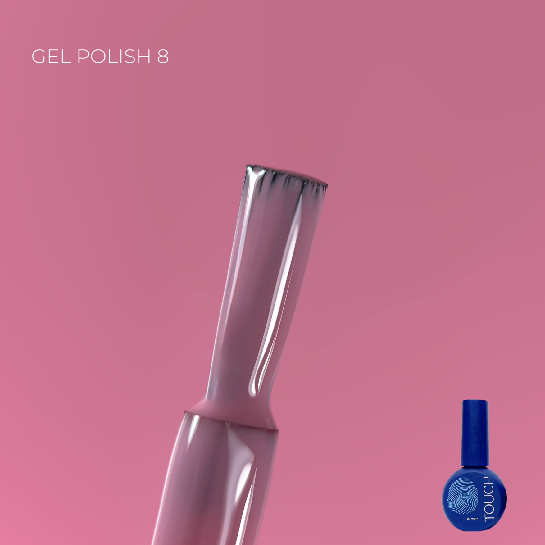 esmalte gel polish de touch, tono 08, rosa chicle intenso