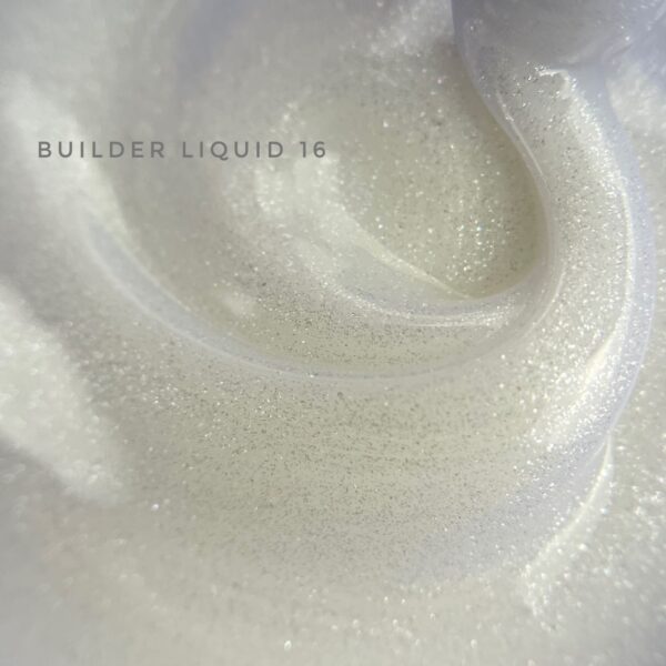 builder liquid de touch, tono 16, color blanco marfil con brillos dorados