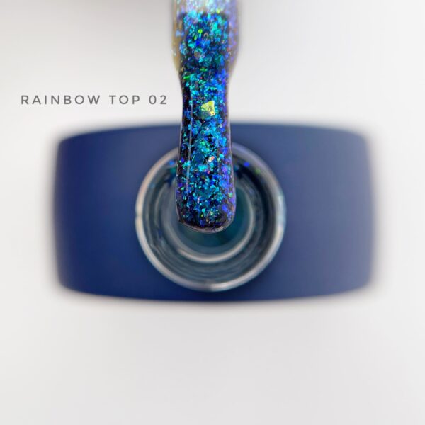 bote top rainbow 2, escamas yuki efecto arcoiris, tonalidad azul, en formato 13 ml