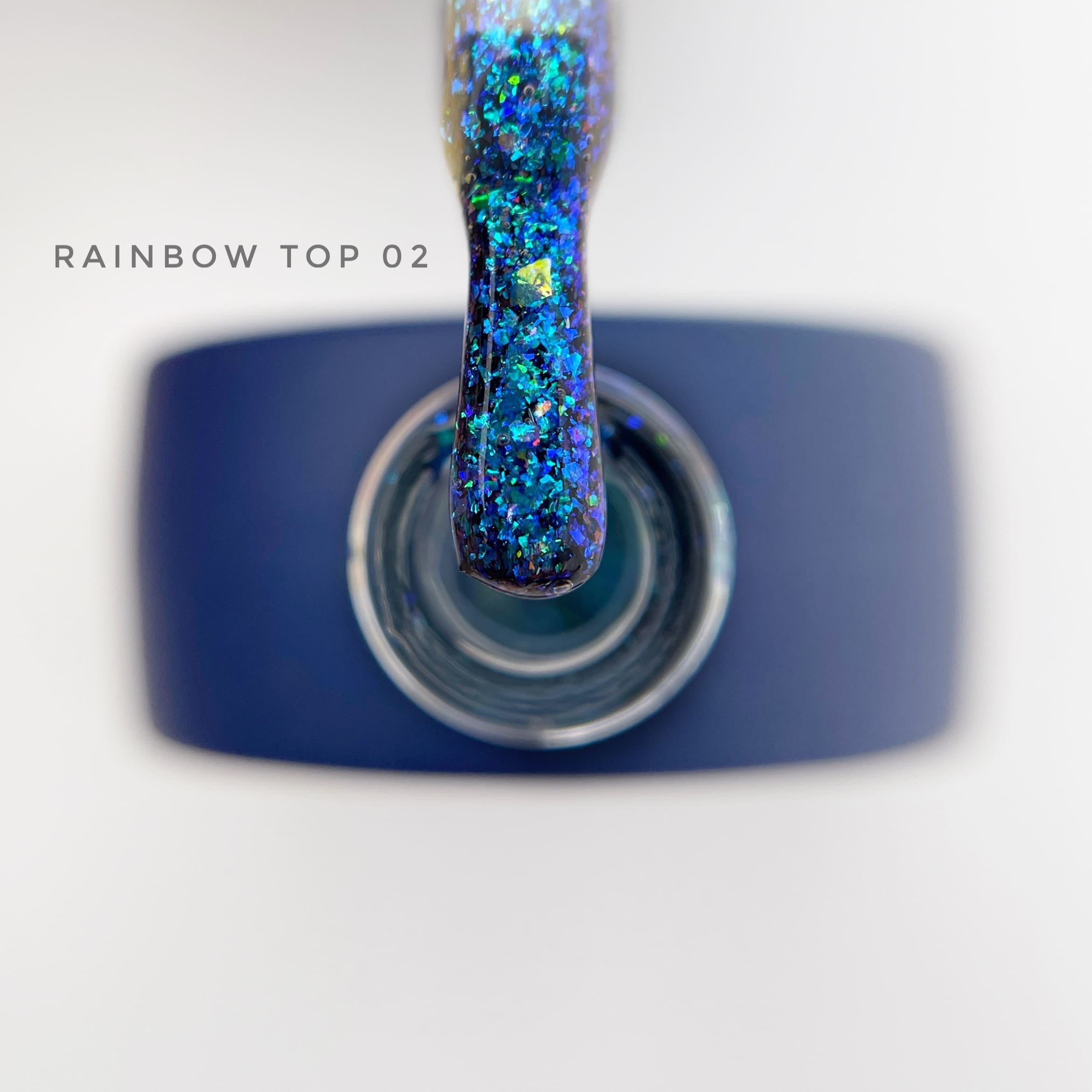 bote top rainbow 2, escamas yuki efecto arcoiris, tonalidad azul, en formato 13 ml