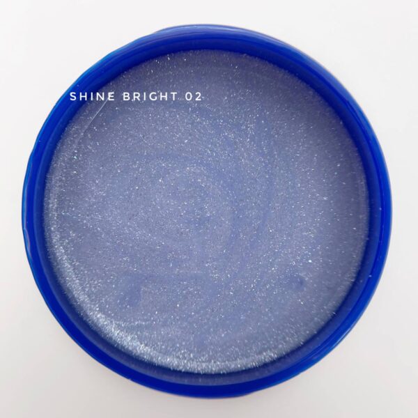 builder gel shine bright de touch, tono 2, brillo con matices azules