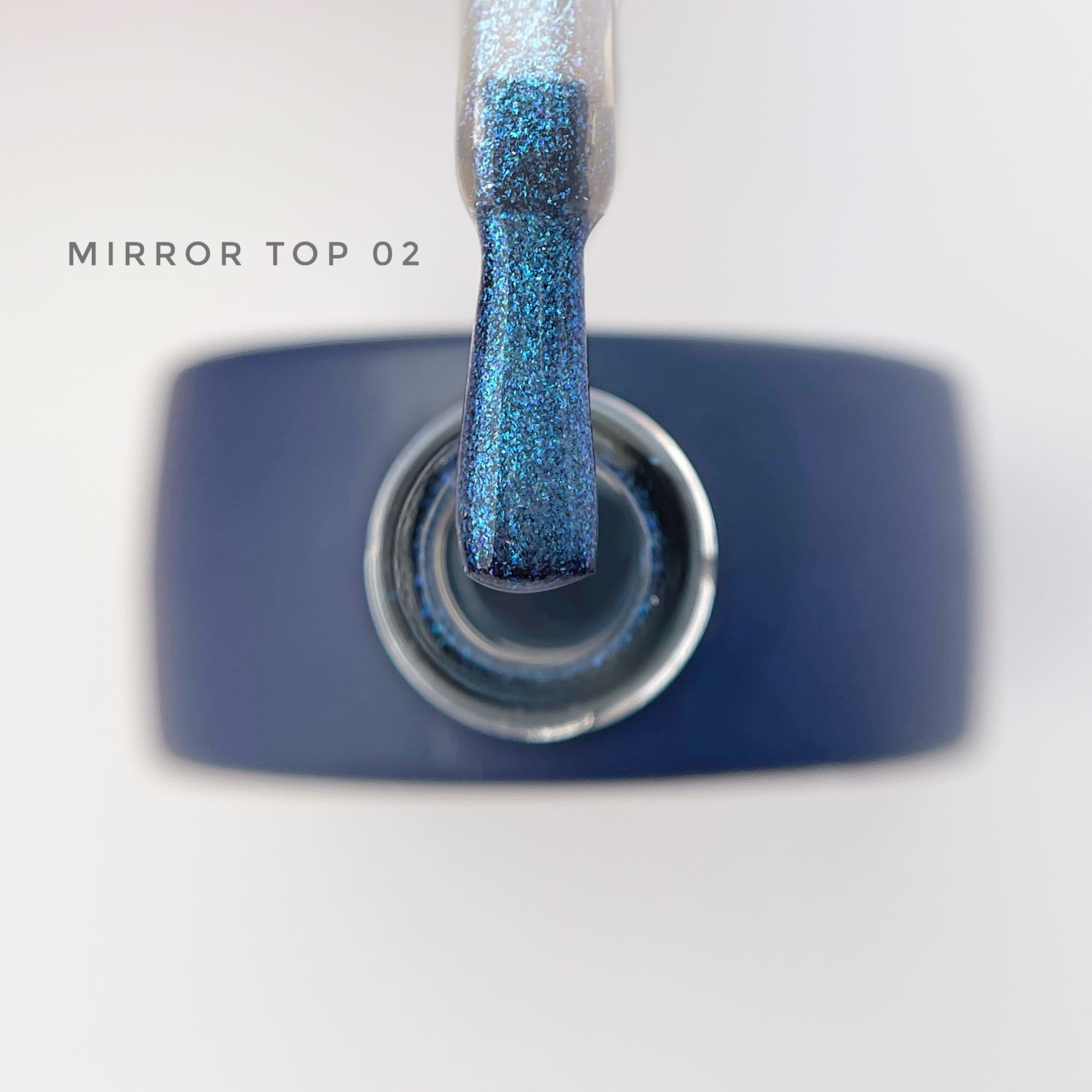 bote top mirror de touch, tonalidad azul, alto brillo, en formato 13 ml