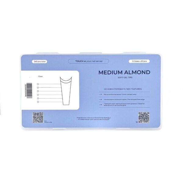 TOUCH Soft Gel Tips MEDIUM ALMOND (240pcs)