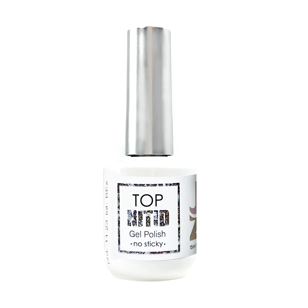 nitid top, bote de 15 ml, con yukka flakes y efecto holográfico