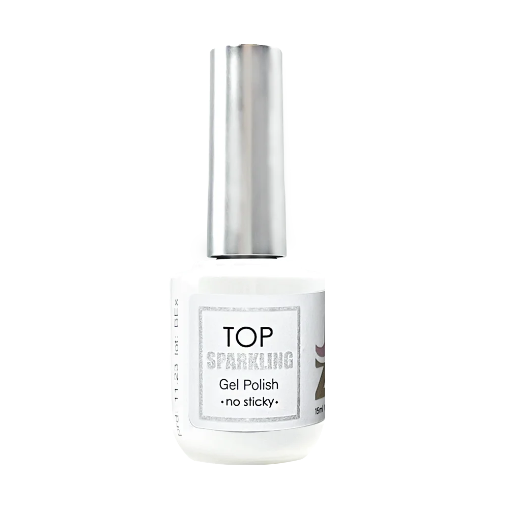 top sparkling con shimmer efecto diamante en formato 15 ml