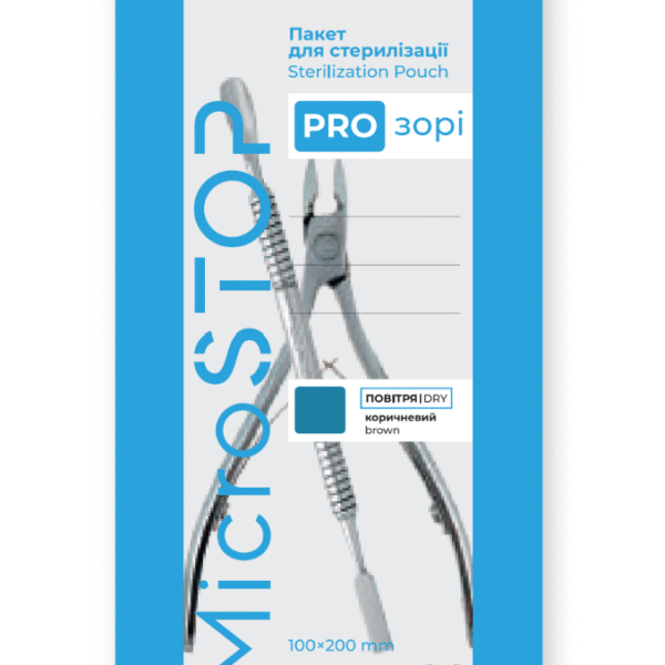 Bolsas de esterilización MicroStop de papel Kraft con cara transparente, 100x200 mm.