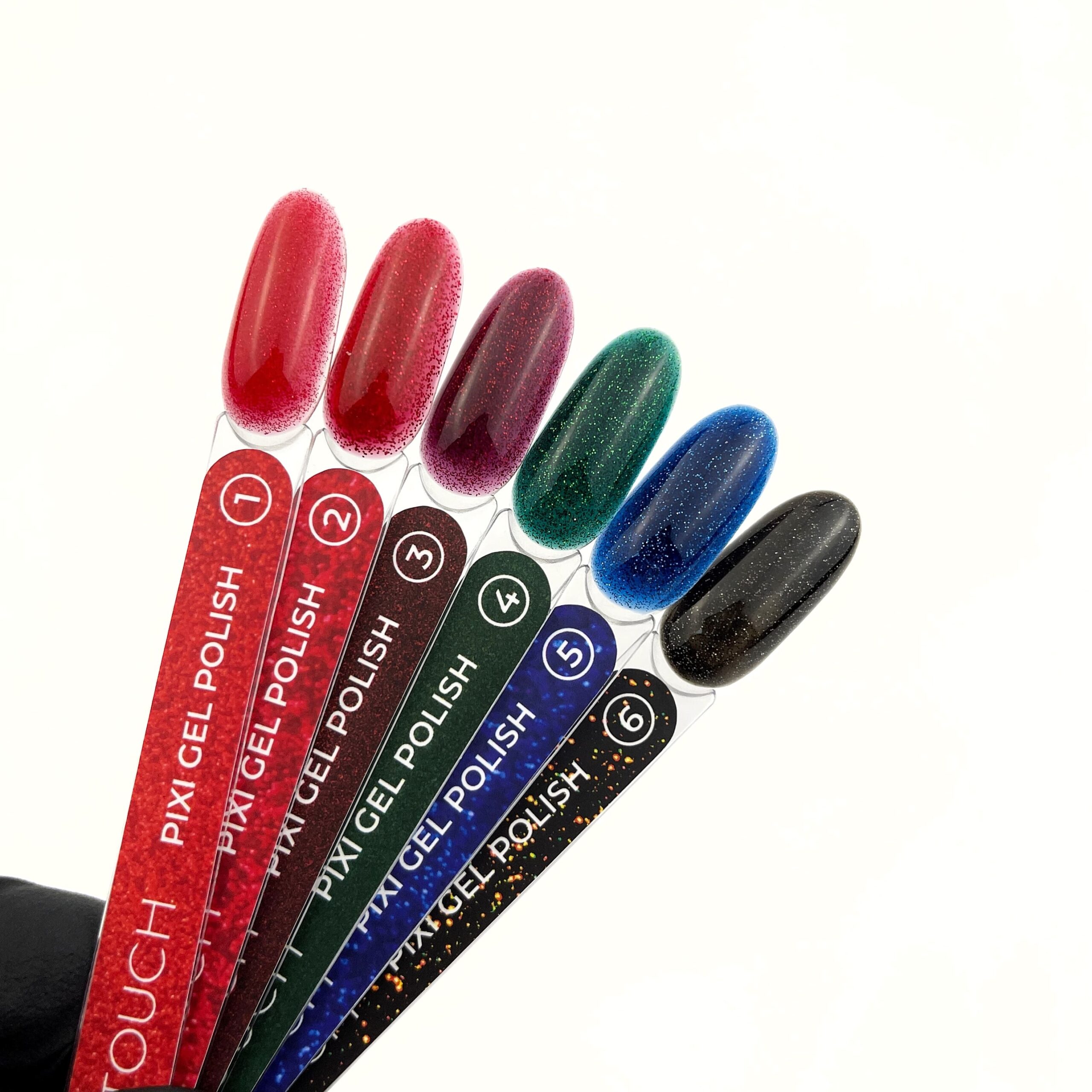 paleta de colores pixi de touch, esmaltes semipermanentes brillantes con efecto vitreo