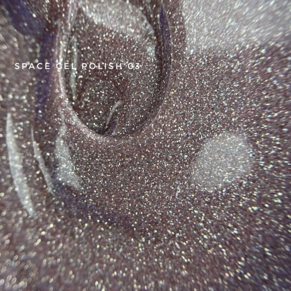 Esmalte de gel bronce reflectante Touch Space 03 con brillo intenso bajo luz artificial