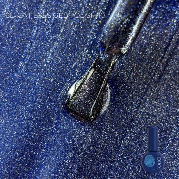 Esmalte magnético 3D Cat Eye 10 de Touch con efecto ojo de gato y partículas reflectantes. azul