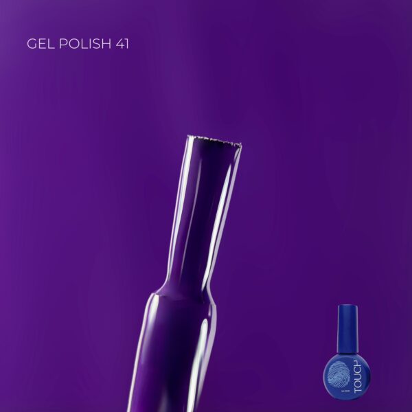 Frasco de esmalte de gel profesional Touch Gel Polish tono 41, morado, para manicura de larga duración