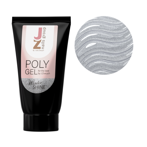 JZ Poly Gel Winter Shine con partículas de brillo para extensiones y refuerzo de uñas
