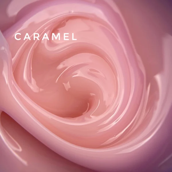 builder gel touch, color caramel, rosa elegante