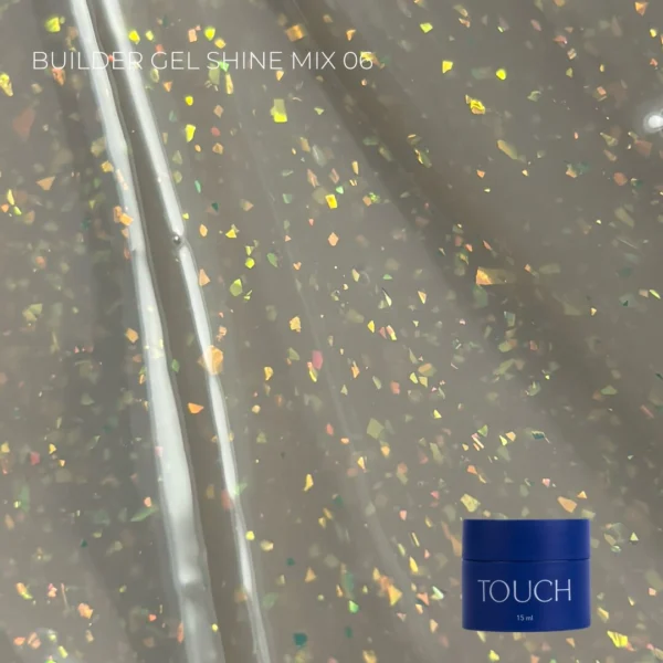 builder gel perlado, tono arena dorada suave