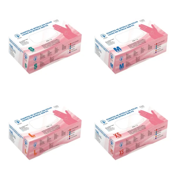 guantes de nitrilo rosas