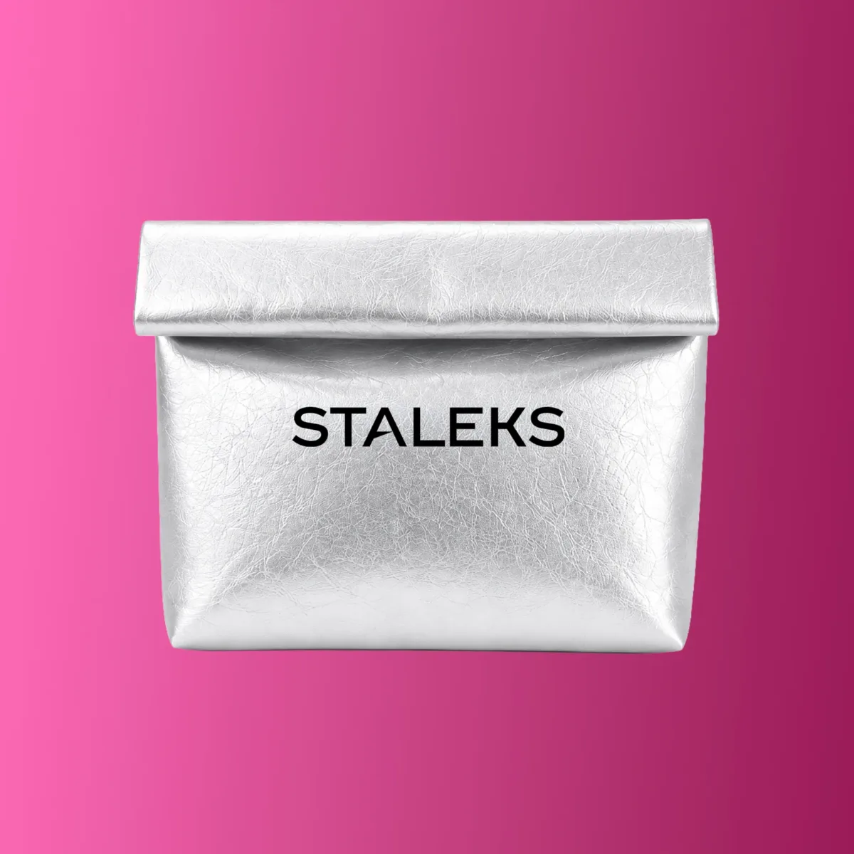 BOLSO NECESER STALEKS - PLATA ECOPIEL