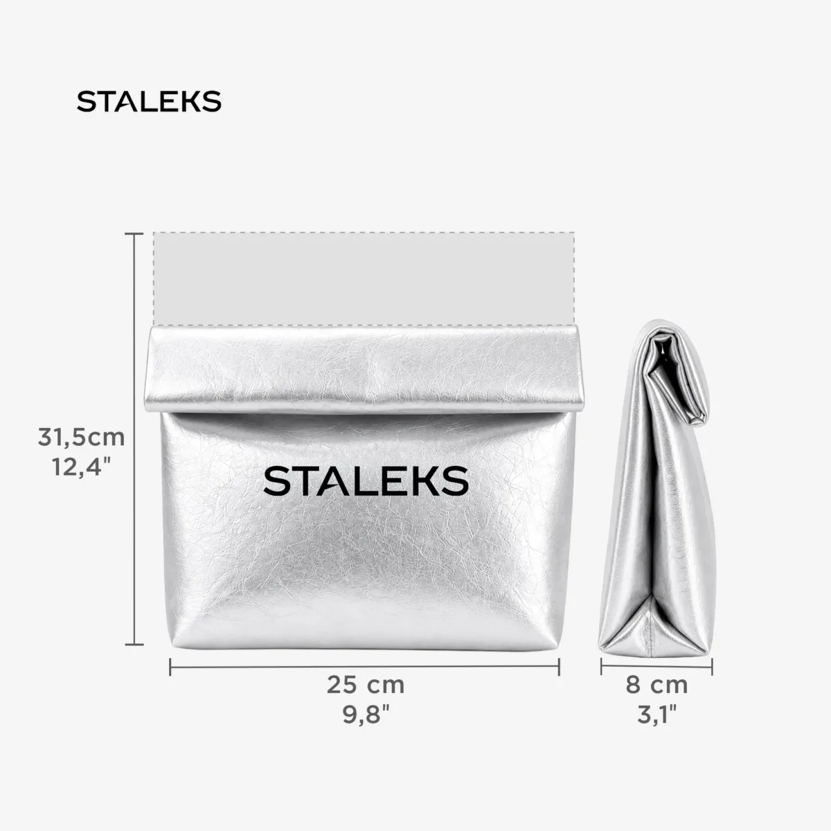 BOLSO NECESER STALEKS - PLATA ECOPIEL - Imagen 3