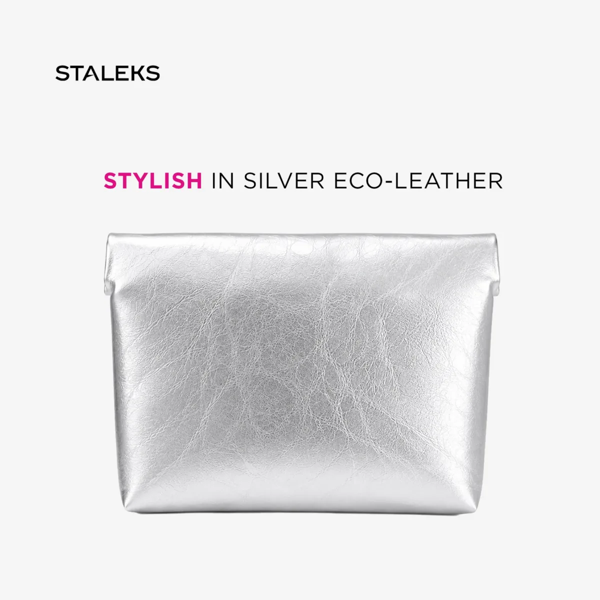 BOLSO NECESER STALEKS - PLATA ECOPIEL - Imagen 5